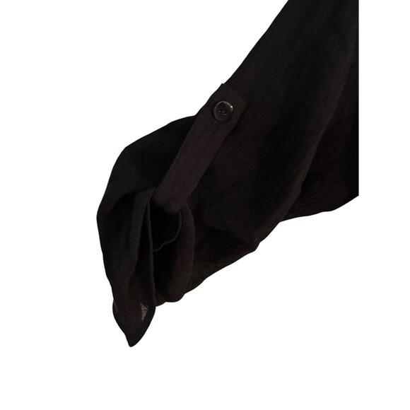 Zim & Zoe Plus Top V Neck Black 3/4 Roll Tab Sleeve Flare Hem Viscose Size 26/28 - Picture 7 of 7